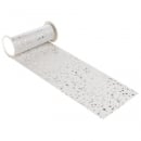 10 Meter Vlies Tischläufer Weihnachten mit Sternen in Weiß/Silber, 20 cm