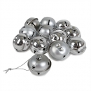 12 Weihnachtsglöckchen, Christbaumschmuck in Silber matt und glänzend, 40 mm
