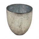 Glas Windlicht für Teelichter in Antik-Champagner, 11 cm