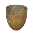 Glas Windlicht für Teelichter in Antik-Gold, 11 cm