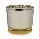 Zylinder Teelichtglas in Gold, verspiegelt, 65 mm