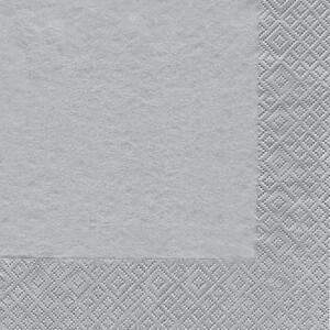 20er Pack Servietten in Silber, 33 x 33 cm.