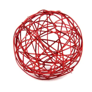 24 Drahtkugeln in Rot, 40 mm.