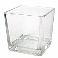 Vierkant Kerzenglas, klar, 10 cm. gallery