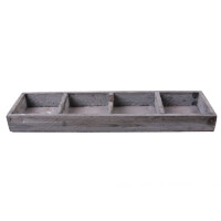 Holztablett, vierfach geteilt, grau, 34 cm 1