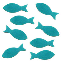 15 Holz Streuteile Fische in Türkis gallery