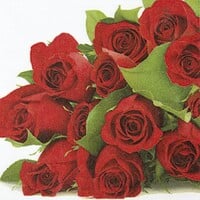 20er Pack Servietten roter Rosenstrau&sz gallery