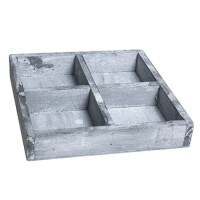 Holztablett in Grau viergeteilt. 3
