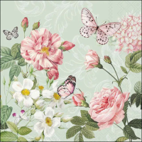 20er Pack Servietten Vintage Schmetterlinge, 33 x 33 cm.
