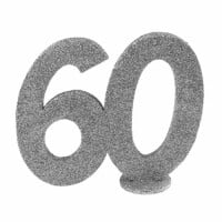 Jubiläumszahl 60 in Silber glitzern gallery