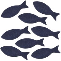 15 Holz Streuteile Fische in Dunkelblau gallery