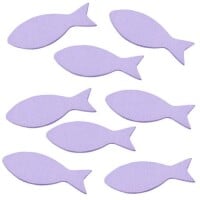 15 Holz Streuteile Fische in Lila gallery