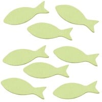 15 Holz Streuteile Fische in Hellgr&uuml gallery