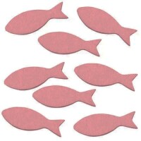 15 Holz Streuteile Fische in Altrosa. gallery
