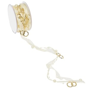 5 Meter Trendy Band mit Perlen und Doppelringe in...