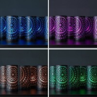 Dekobeispiel Duni LED Kerzen multicolour in Kerzenhaltern. 3