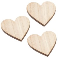 6 Holz Herzen natur, 48 mm. gallery