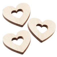 6 Holz Herzen natur, ausgestanzt, 50 mm. gallery