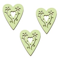 6 Holz Ornament Hochzeit Herzen in Hellg gallery
