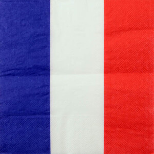 20er Pack Servietten Frankreich, 33 x 33 cm.