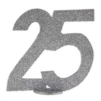 Jubiläumszahl 25 in Silber glitzern gallery