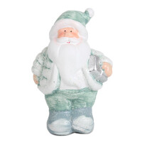 Keramik Weihnachtsmann in Mintgr&uuml;n/Grau mit...