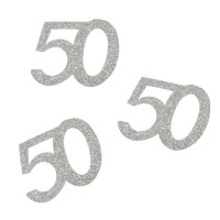 10 Streuteile Zahl 50 in Silber glitzern gallery