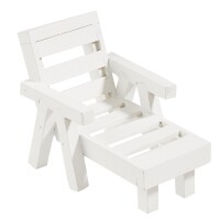 Kleine Deko Holz Liege in Weiß, 80 gallery