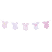 3 Meter Taufe Girlande mit 12 Babybody-W gallery
