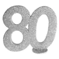Jubiläumszahl 80 in Silber glitzern gallery