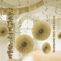 18 tlg. Party Raumdekoration Set in Gold gallery