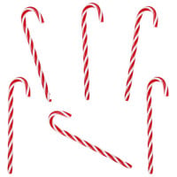 6 Deko Zuckerstangen als Christbaumschmuck in...
