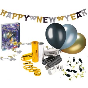 15 tlg. Party Raumdekoration Set Silvester in Gold,...