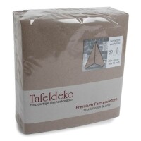 50er Pack Tafeldeko Premium Faltservietten in Greige, 40 x 4