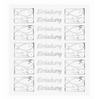 Klebe Sticker Fischmotiv -Einladung- in  gallery