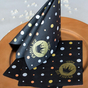 20er Pack Servietten Geburtstag De Luxe, Happy Birthday,...