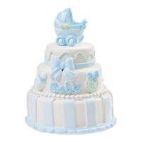 Deko Babytorte, Taufe in Hellblau, 65 mm.