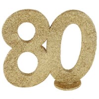 Jubiläumszahl 80 in Gold glitzernd  gallery