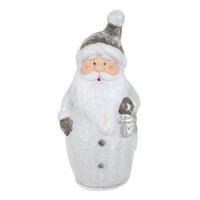 Keramik Weihnachtsmann in Grau-Silber/We gallery