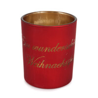 Teelichtglas -Ein wunderschönes Weihnachtsfest- in Rot/