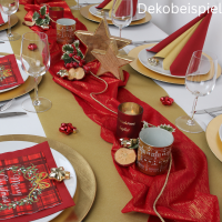 Dekobiespiel in Rot/Gold mit dem Teelichtglas -Ein wundersch