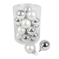 20 Mini Christbaumkugeln in Silber matt  gallery