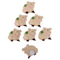7 Deko Glücksschweinchen mit Klebep gallery