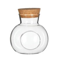 Deko Glasflasche mit Korken, oval, 18 cm gallery
