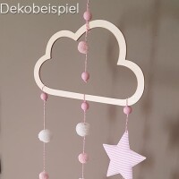 Dekobeispiel für selbst gebasteltes Mobile Wölkche