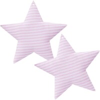2 Stoff Sterne zum Aufh&auml;ngen in Rosa, 11 cm.