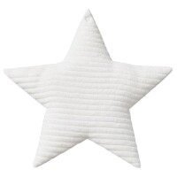 Stoff Stern zum Aufh&auml;ngen in Wei&szlig;, 11 cm.