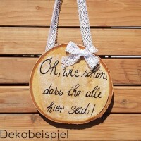 Dekobeispiel für Serviettentechnik. Holz-Deko-Häng