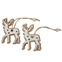 2 Holz Christbaumschmuck, Geschenkanh&au gallery