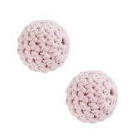 2 Häkel Perlen in Rosa, 20 mm. gallery